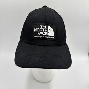 The North Face Hat Cap Snap Back Mudder Trucker Black Mesh Back Logo Outdoors OS